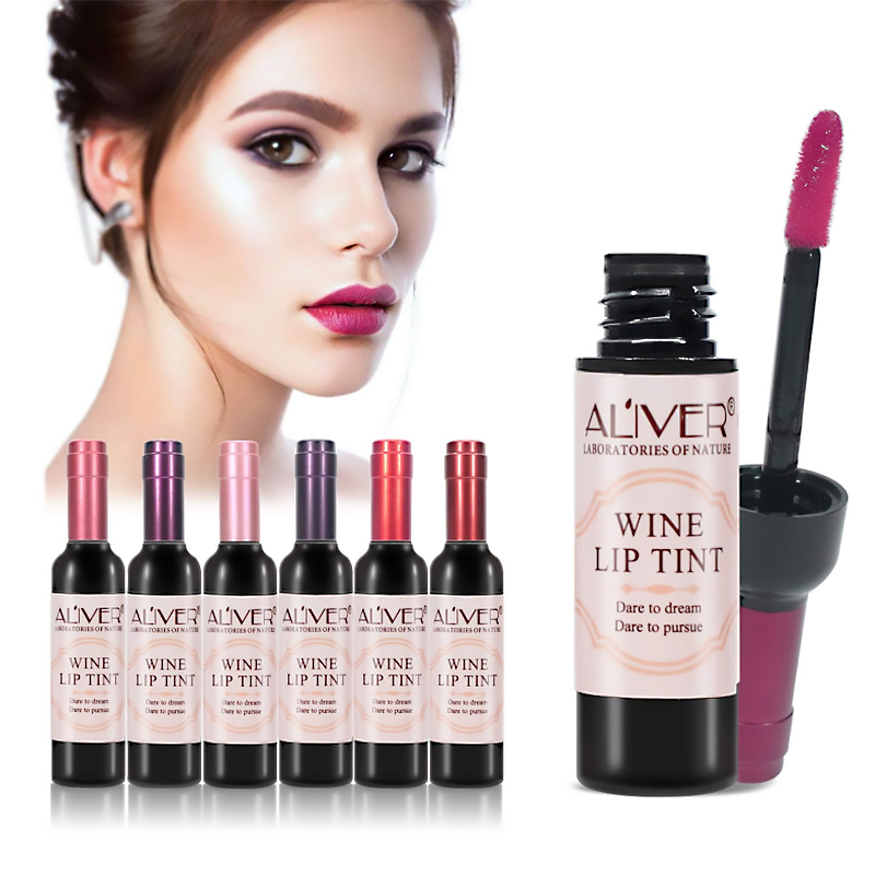 ALIVER Hot Sale 6 Colors Wine Lipstick Matte Long Lasting Waterproof Lip Tint Set Lip Gloss Lip Stain