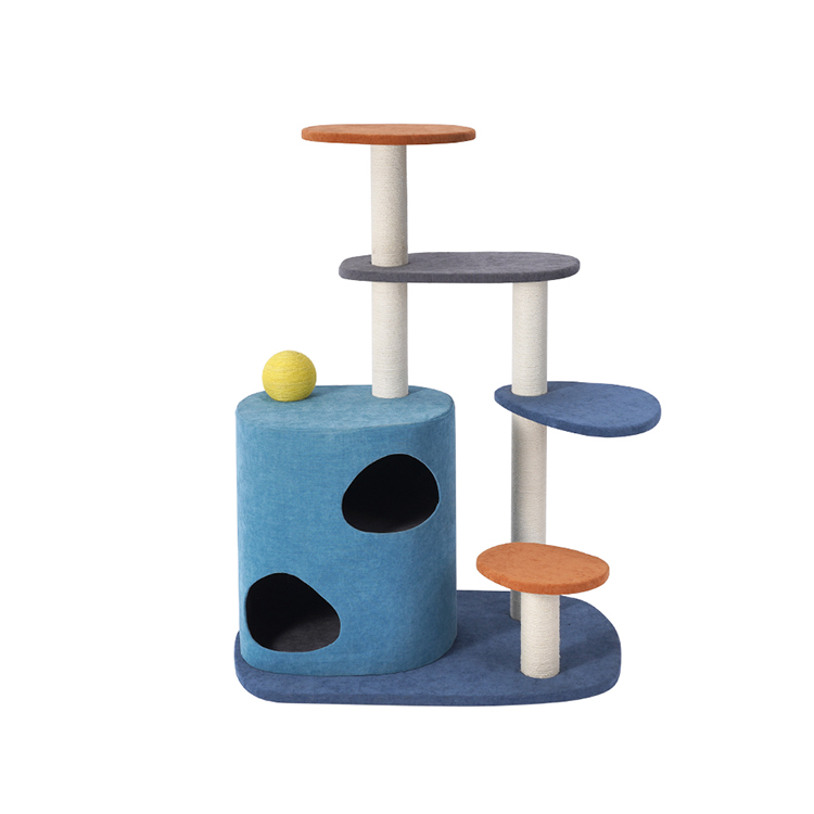 Polyester Fiber Jute Rope House Customized High Quality Large Multi-level Condo New Cat Tree