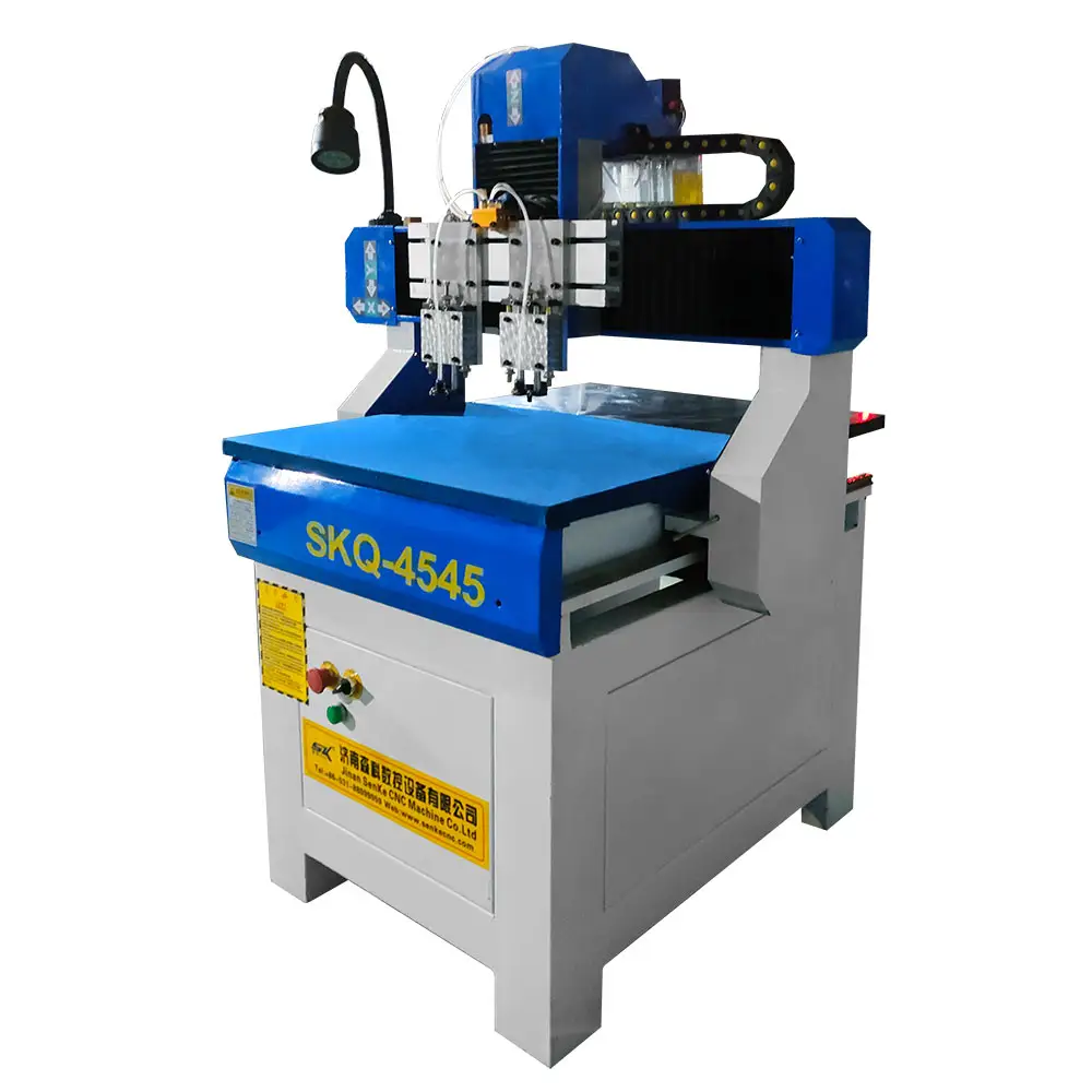 SENKE Hot Sale CNC Router MINI 450*450MM Double Heads Glass Cutting Machine For Mirror and Glass