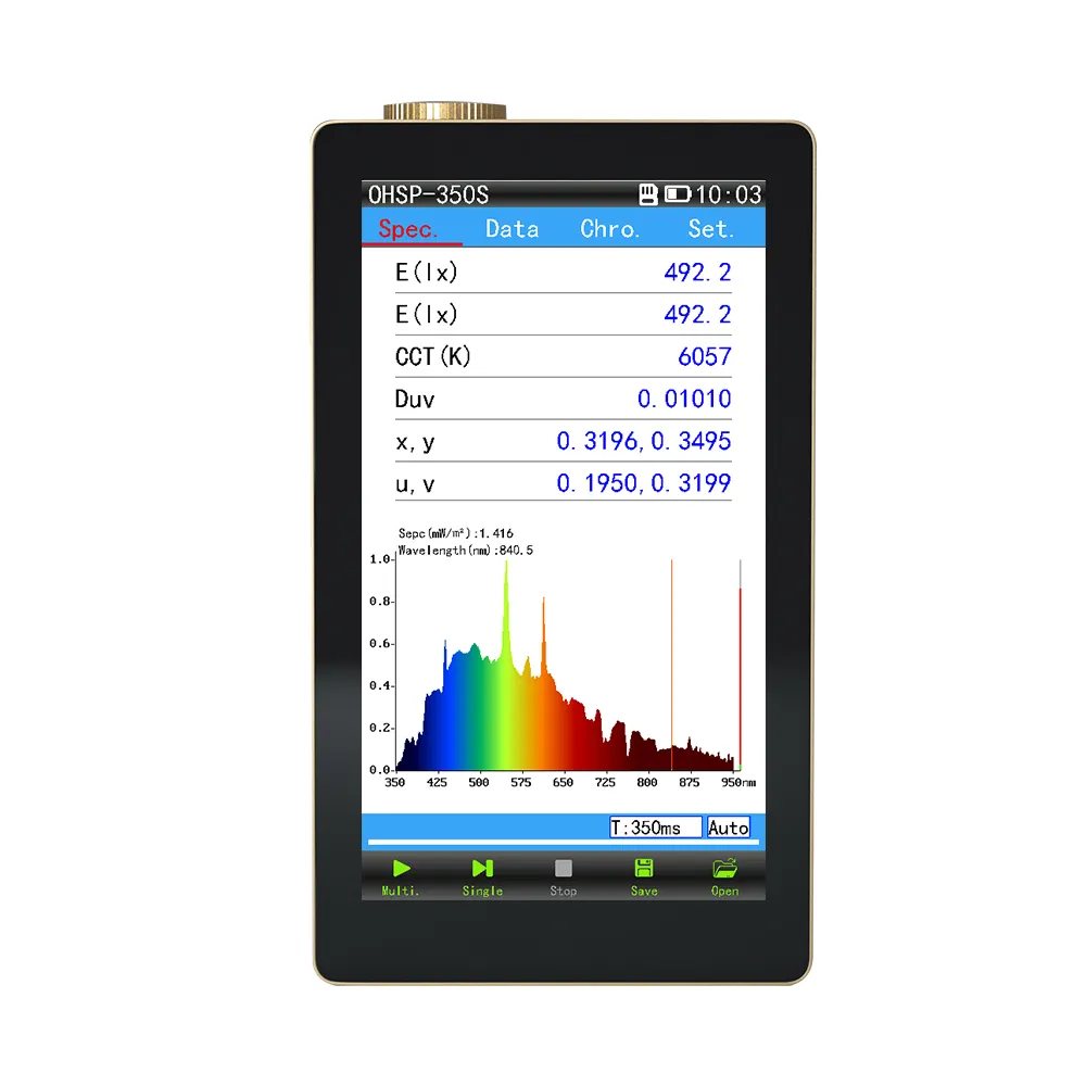 High Quality Luxmeter  Details OHSP350S 350-950nm Wavelength Portable Color Light Spectrum Analyzer Colorimeter Spectrometer