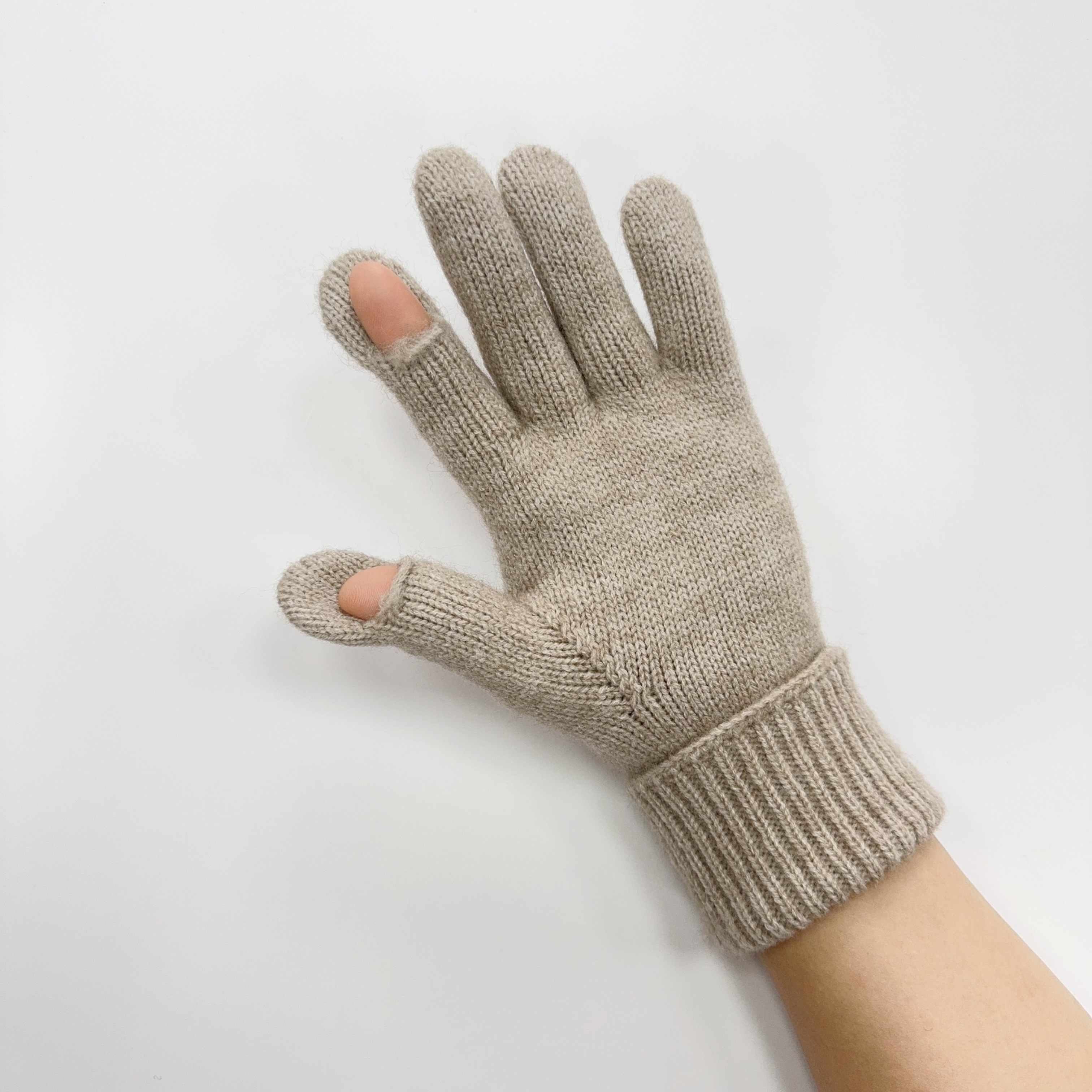 Winter Diamond Shaped Gloves for Both Men and Women, With a Brushed Inside and a Hole in the Palm for Touch Screen Gloves