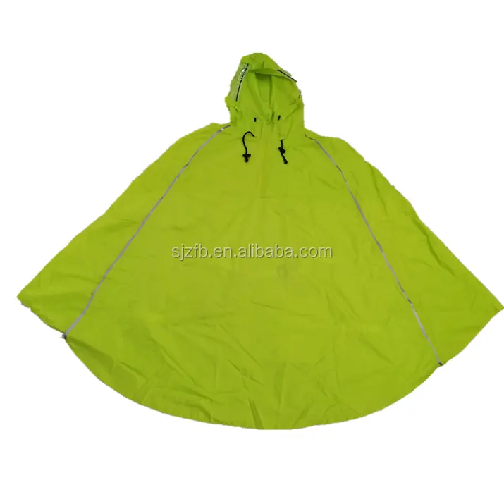 Breathable 100% Polyester Reflective Rain Poncho For Sale