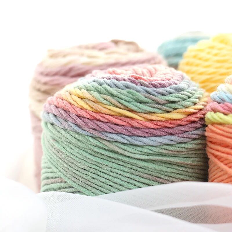 Factoyr OEM Brava Acrylic Yarn Crochet 100g Rainbow Cotton Yarn