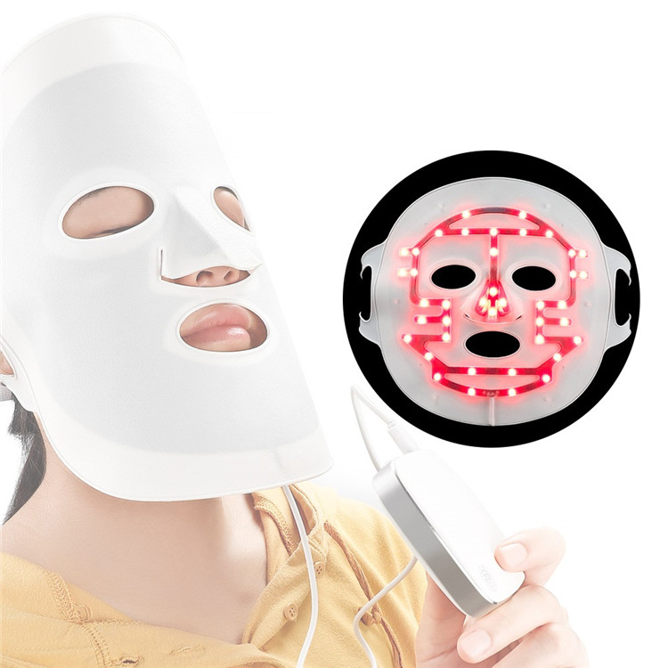 3 color led facial infrared flexible soft mask silicone face mask anti aging silicon led mask therapy