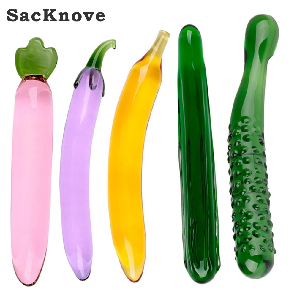 SacKnove, банан, огурец, фрукты, овощи, пенис, настройка, Анальная пробка, фаллоимитатор, стеклянная секс-игрушка для женщин, товары для лесбиянок, геев, взрослых