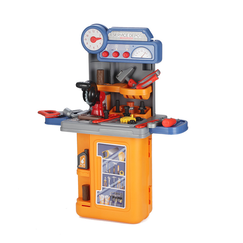 2021 Good Selling Easy Assembly Children 4 IN 1 Mobile Plastic Tool Table Toy Tool Set