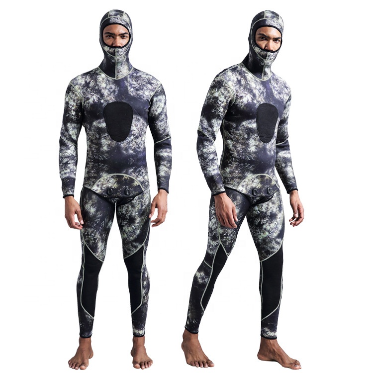 3mm Men's Full Body Surfing Diving Camouflaged Wetsuits with Hood