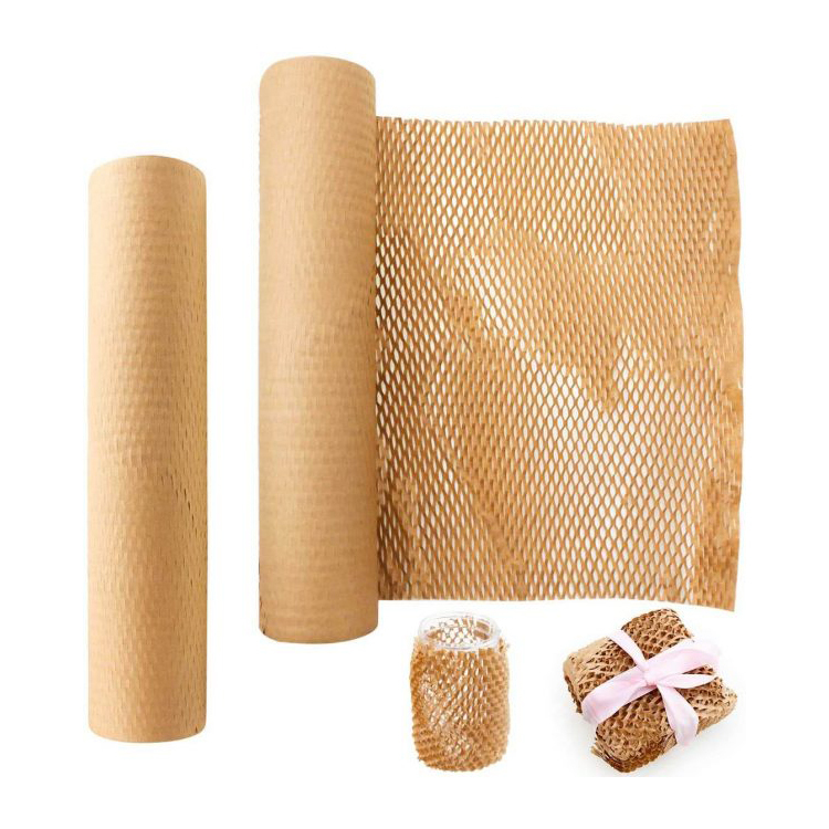 Protective Cushioning Customized Size Filling Buffer Packaging Black White Brown Kraft Honeycomb Paper Wrap Roll