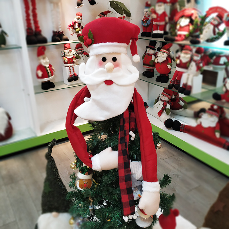 2021 New Christmas Decorations Christmas Tree Santa Claus Hat Tree Top Decoration