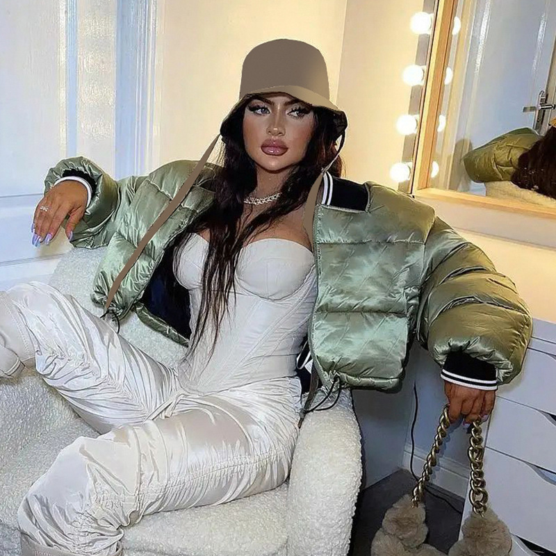 Women Crop Puffer Bubble Girl Coats Winter Coats Jackets Women Fall Fashion Clothes Plus Size Women Down Coats Jackets