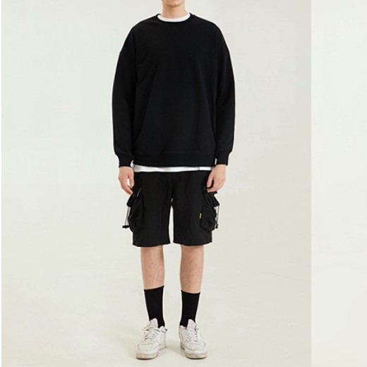 Oversize Unisex off shoulder round neck sweater cotton loose solid color custom women's sweater