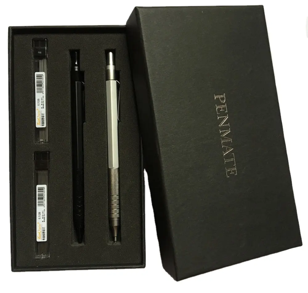 Premium gift metallic 0.5/0.7mm mechanical pencil and pen set  for drafting, drawing, artistic,long lasting