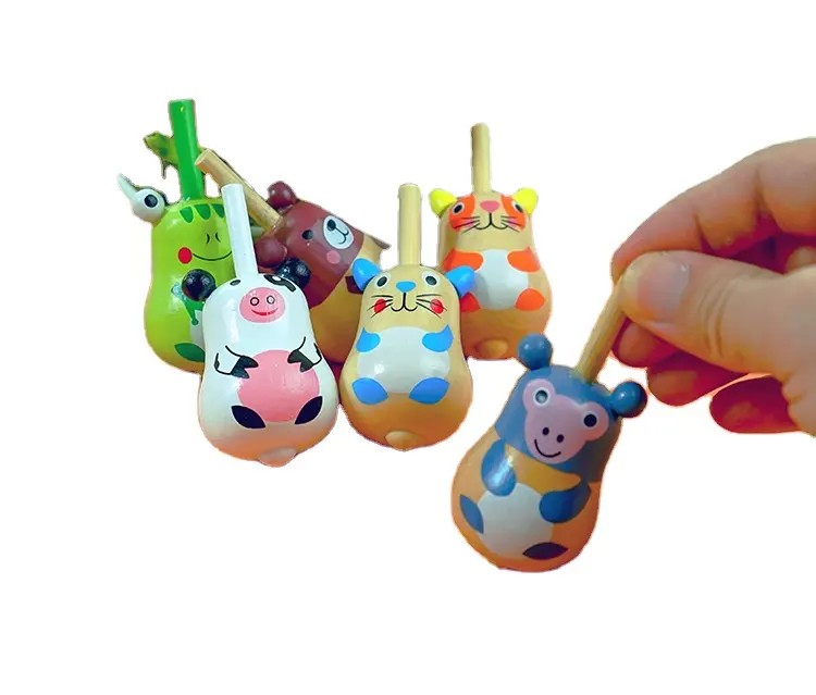 spinning tops kids funny toys Wooden Cartoon animal spin tops toy