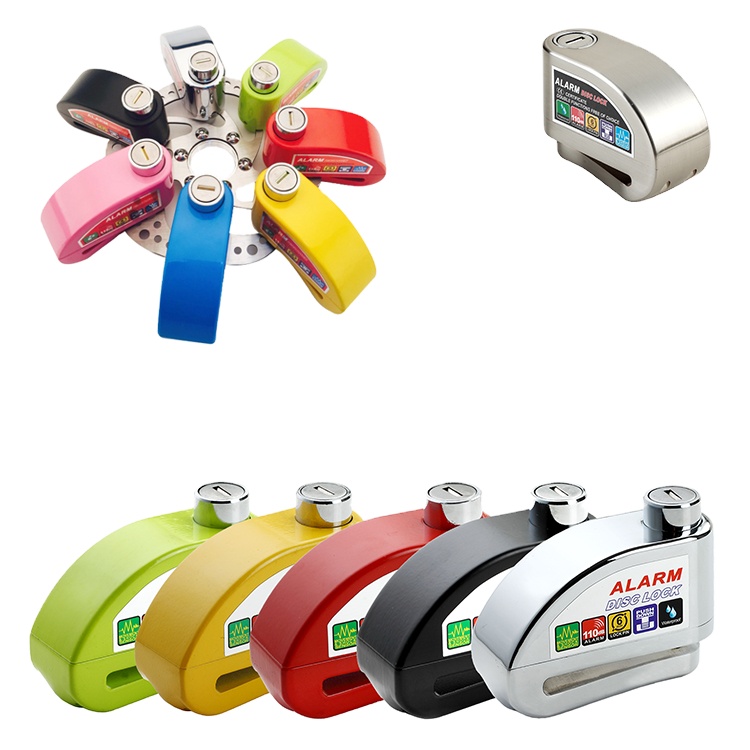 CNC high quality Motorcycle Disc Brake Lock 120dB Alarm Disc Lock Stainless Steel Lock Large Capacity Battery
