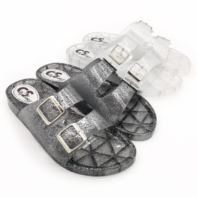 customized New Style shinny ladies jelly sandals slippers for women and girls