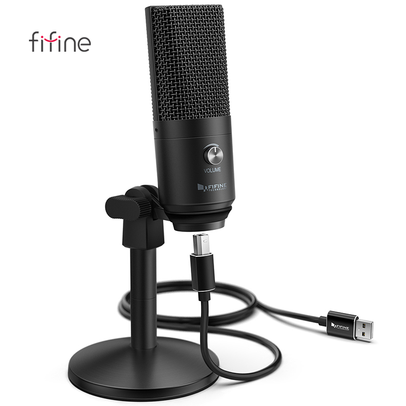 Fifine конденсаторный USB микрофон Настольный игровой микрофон профессиональный студийный микрофон для записи для ПК