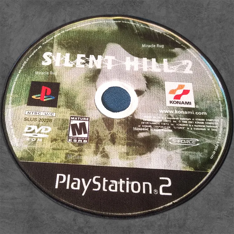 Silent Hill Disc Carpets And Rugs Designer Circle Die Cut Anti-Slip Floor Custom CD Rug