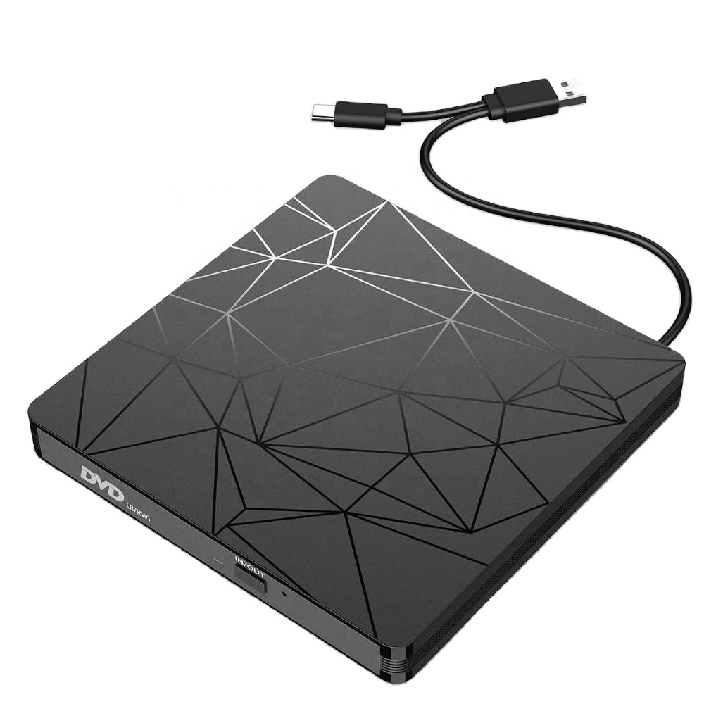Raycue портативный внешний DVD CD плеер CD-RW горелки и Ридера с USB 3,0 и Type C