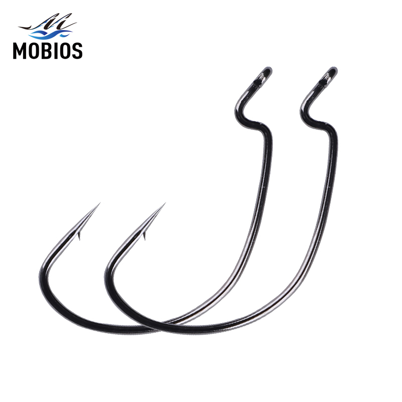 MOBIOS 1/0# - 7/0# Wholesale High Carbon Steel Fishing Hook Worm Rustproof Hook Bulk Package HW409