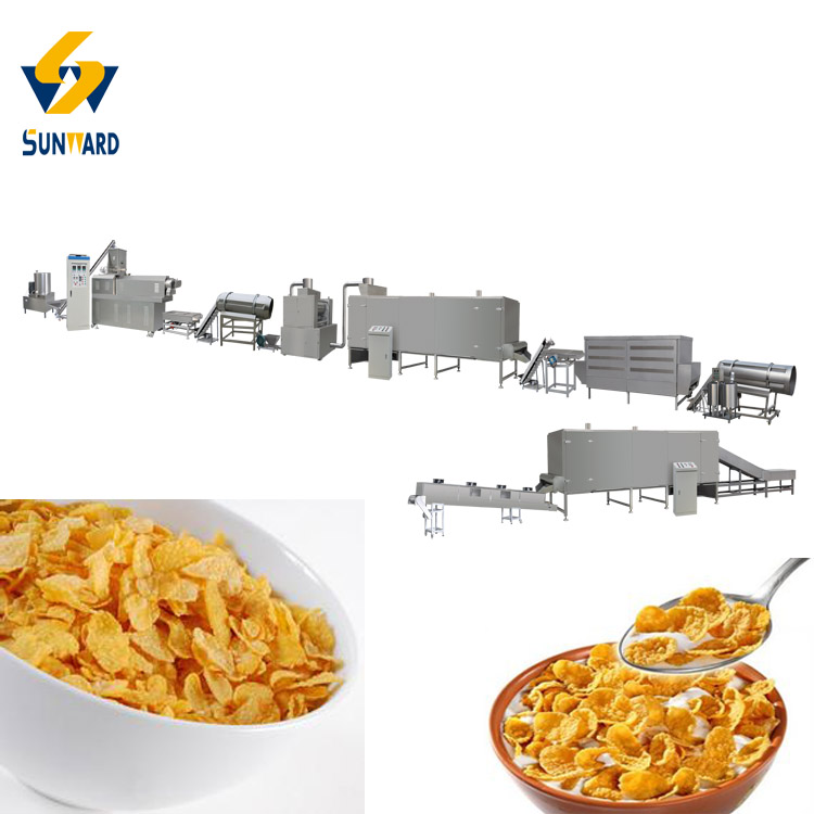 Automatic Breakfast Cereal Making Machine Line Equipment Plant Corn Flakes Machine Business