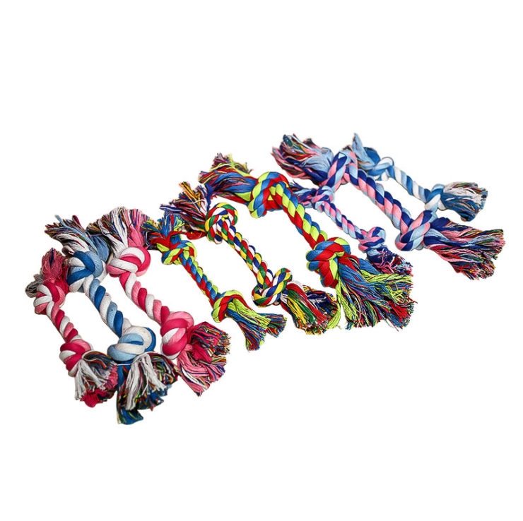 Eco Friendly Braided Knots Cotton Rope Dental Clean Pet Training Rope Dog Toy in Bulk Selling dog chew toy