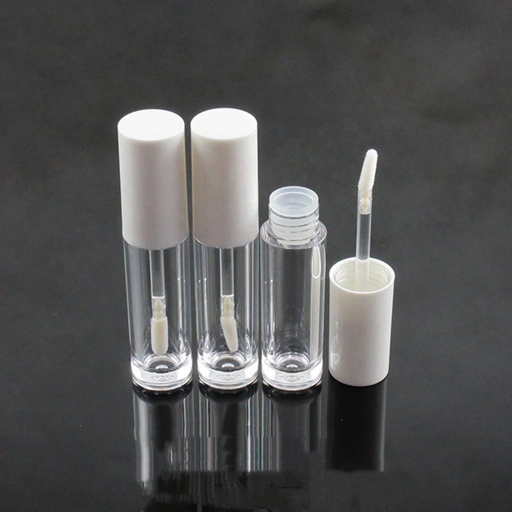 P-lan Stock MOQ 100 шт популярный белый колпачок Lipgloss контейнер прозрачный Круглый Блеск для губ бутылка 5 мл Private Label жидкая губная помада трубка