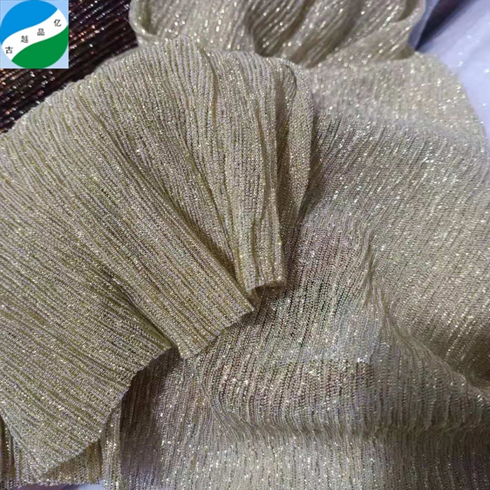 Good sales fancy design mesh metallic crepe dyed stock fabric
