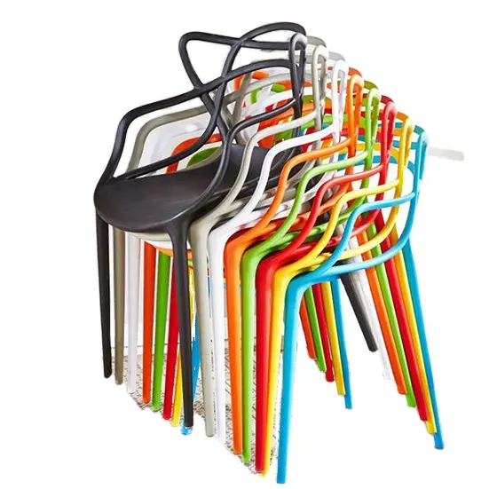 Wholesale cheap price dining room chairs stackable colorful plastic chair modern design dining chairs