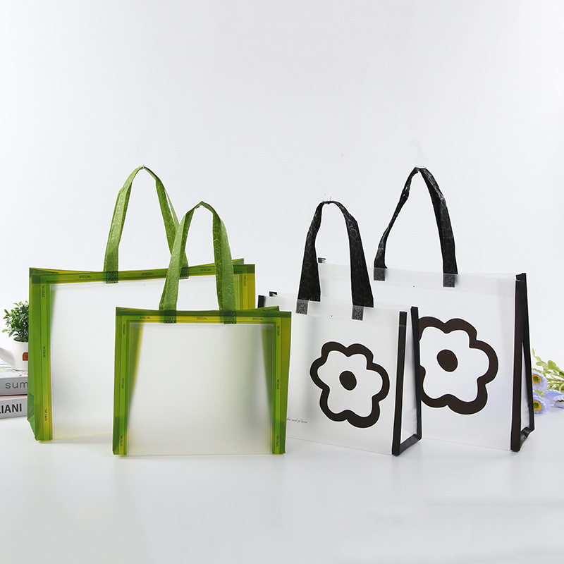 wholesale thickened gift clothing shopping gifts pvc tote bag with hand gift manufacturers spot Transparent bag