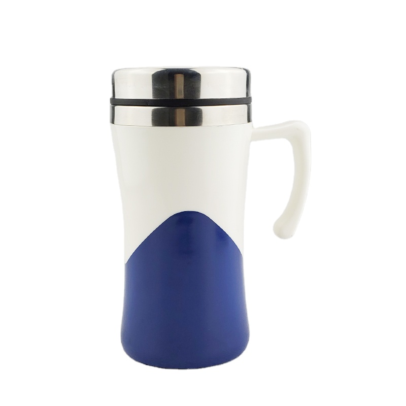 2021 Plastic Drinking Coffee Mug with Handle Customized Design Accepted Inner Stainless steel Tumbler