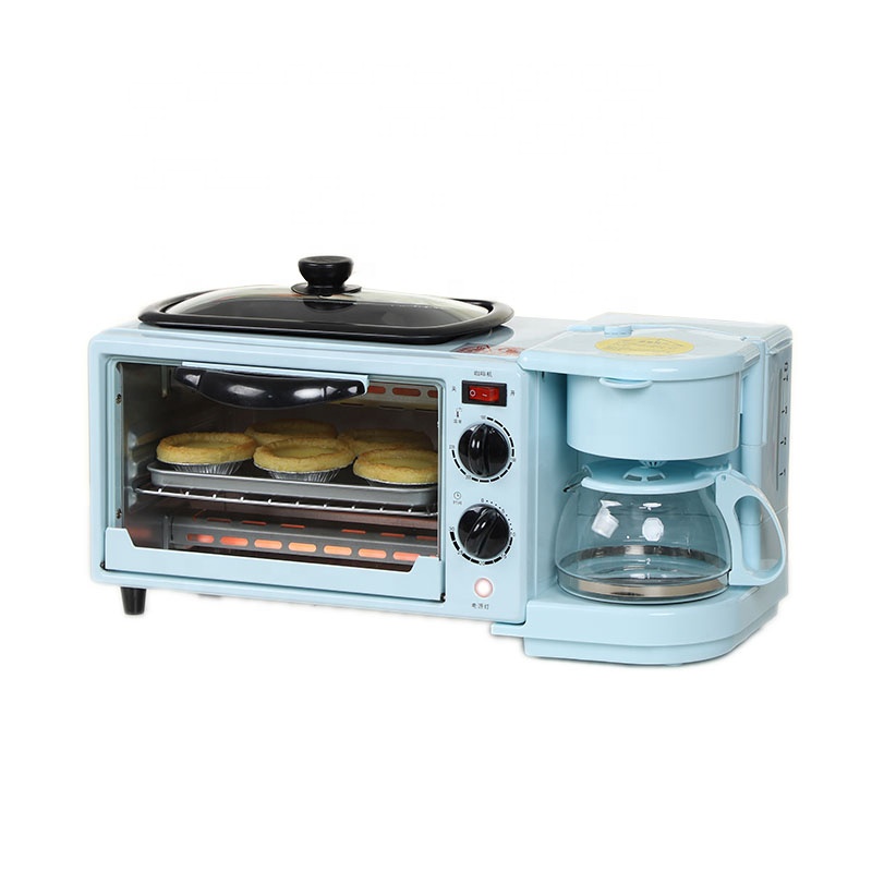 New Multifunction 3 in 1 Breakfast Set Toaster Coffee Maker 3 in 1 Breakfast Maker With Toast Oven Coffee Pot Frying Pan