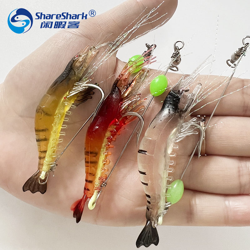 fishing lure Built-in Hook luminous Bait Shrimp kit Noctilucent Shrimp winter fishing fishing sea lure Sabiki Soft plastic