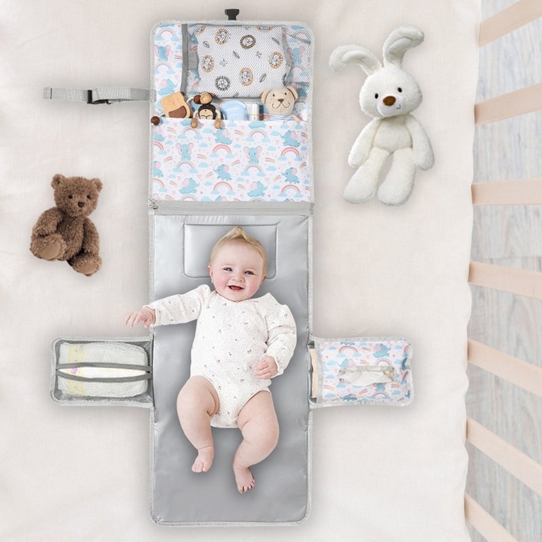 Multi-functional Waterproof Design For Baby Diaper Pads Baby Changing Mat Foam Portable Baby Diaper Pad Mommy Bag With Handles