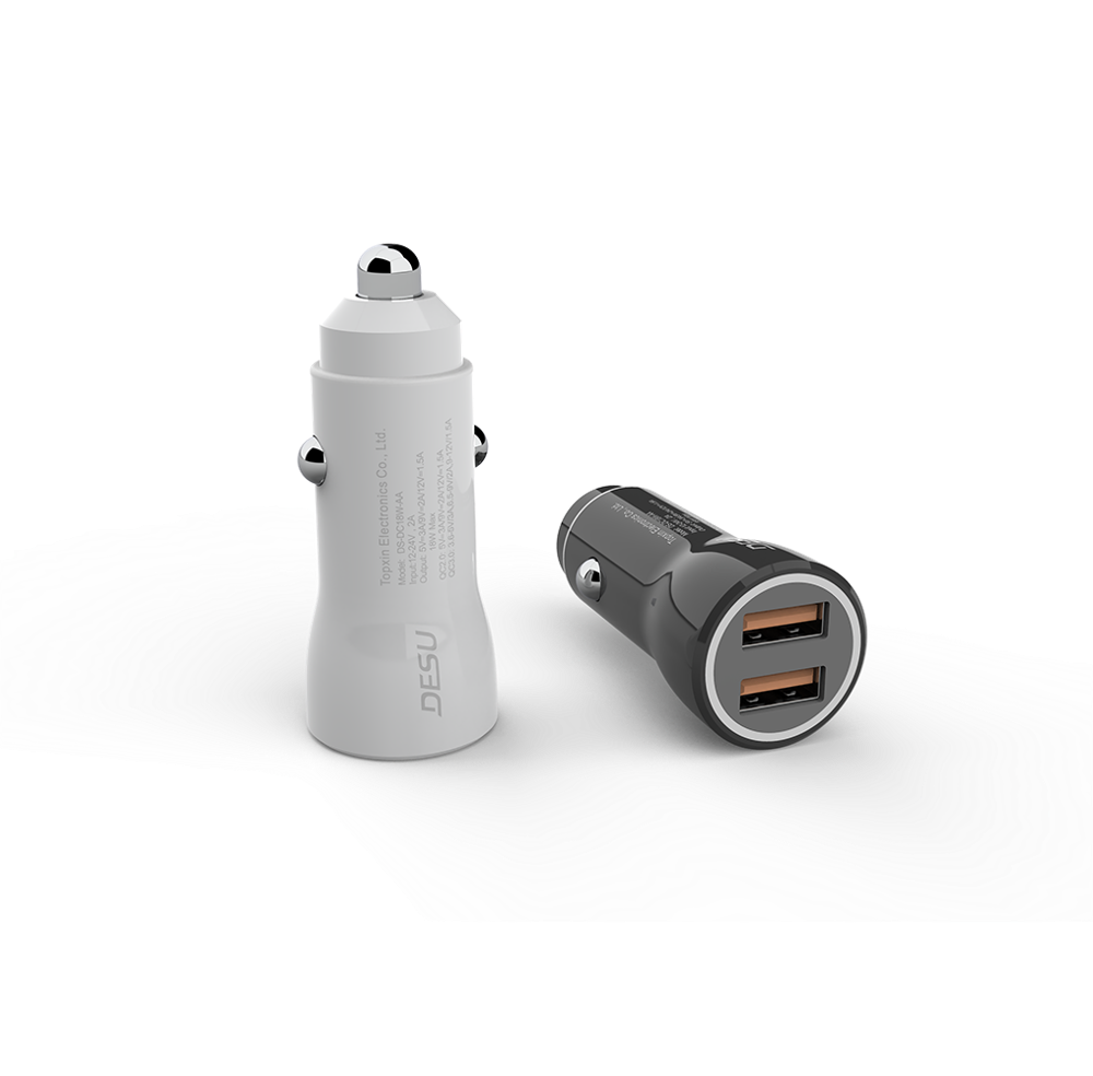 Интеллектуальное Быстрое Автомобильное зарядное устройство с 2USB-портами мощностью 18 Вт