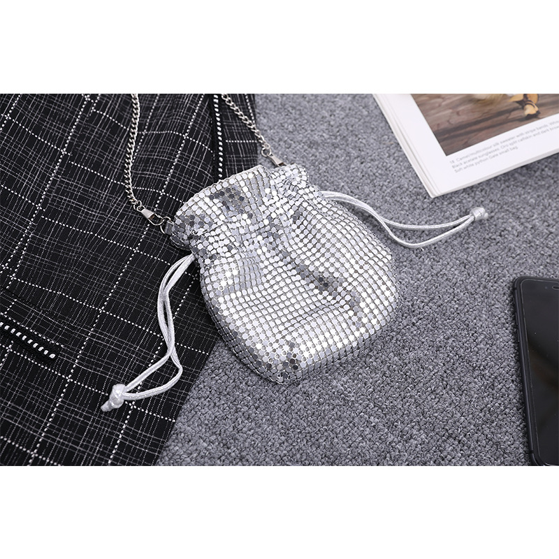 2021 wholesale cheap new design ladies fashion luxury female women ladies bling bling Sequins clutch bag drawstring evening bag