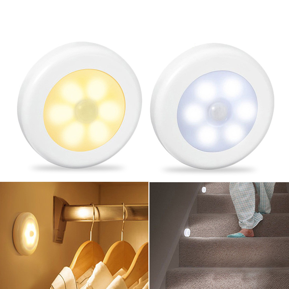 Motion-activated magnetic wireless ABS With Battery 6 led motion sensor led night light