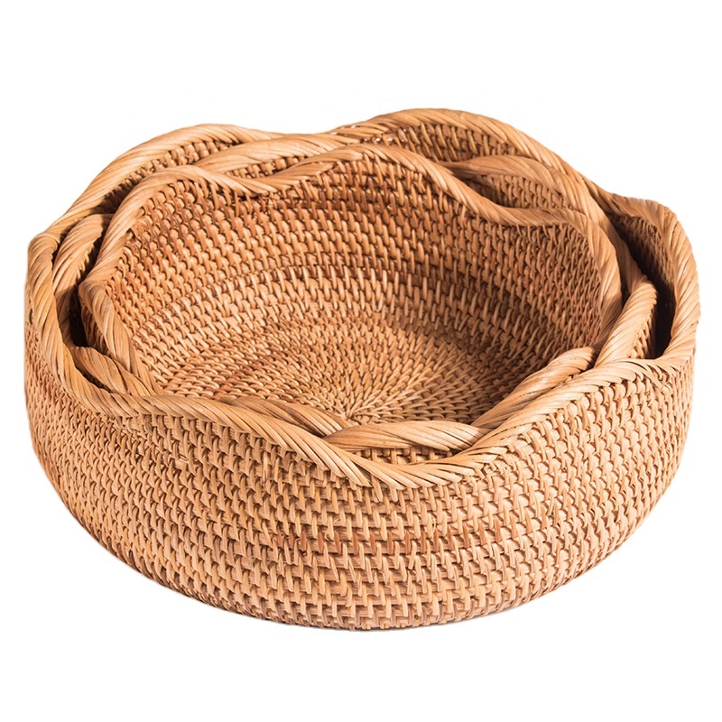 Rattan Woven Wicker Picnic Fruit Shopping Basket Homm Chaussur Other Storage Baskets