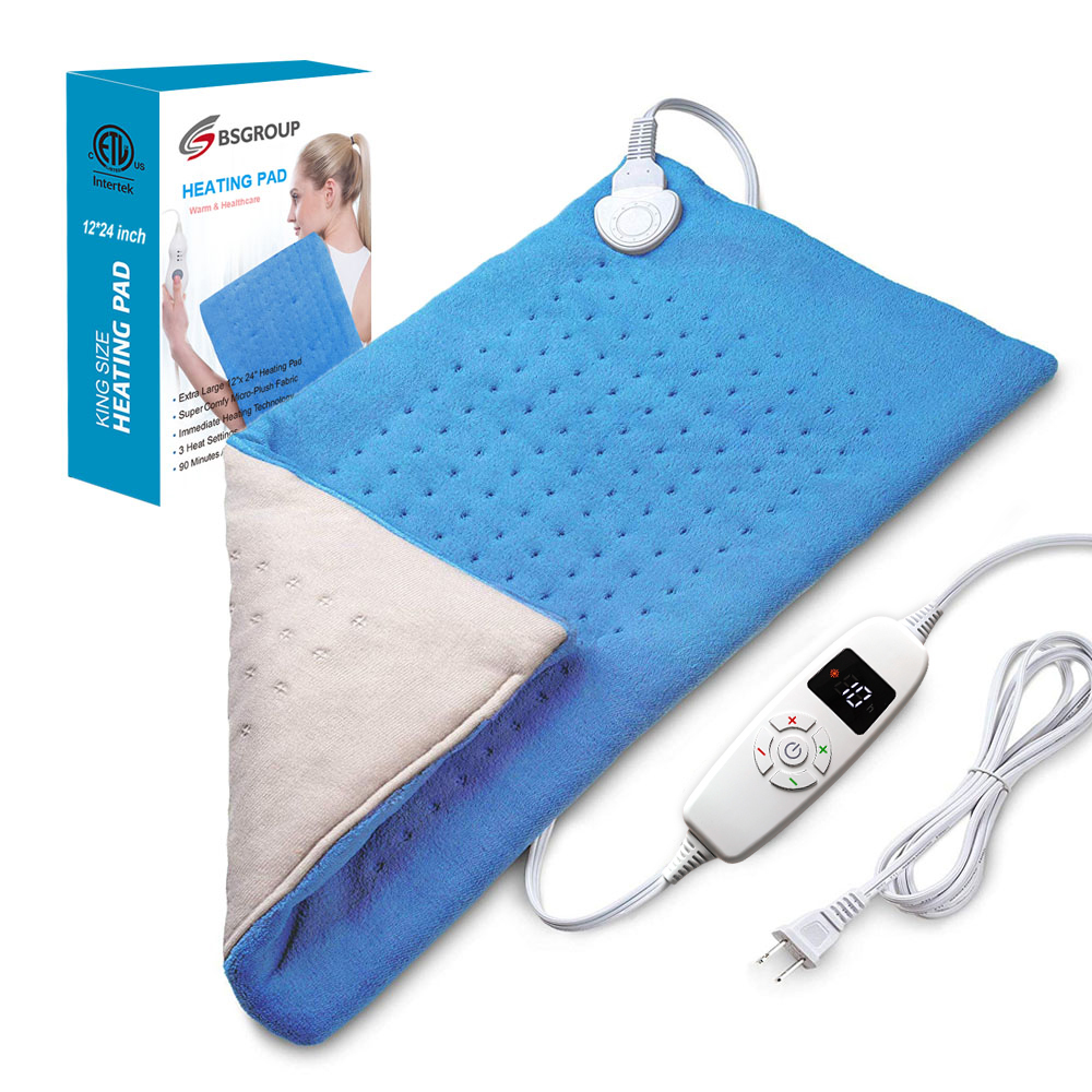 3 Timer Settings Factory Direct Hot Selling 12x24'' Machine Washable Small Make Heating Pad