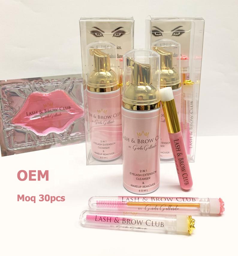 OEM Пена для очистки ресниц Фирменная торговая марка без масла органический шампунь для ресниц