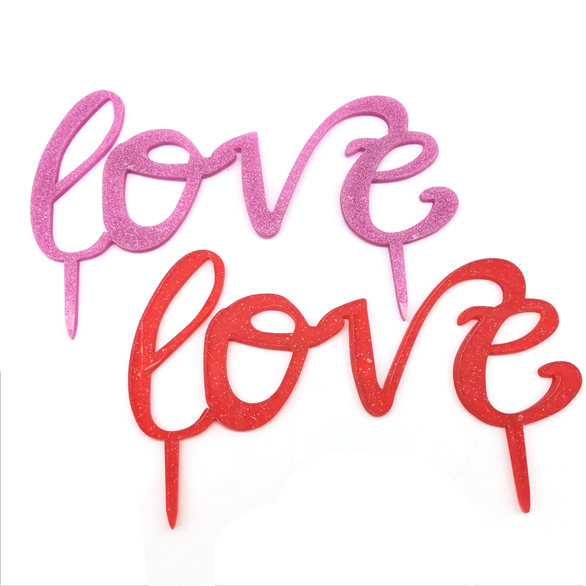 Party accessories Wedding favors Love Acrylic cake topper for wedding souvenirs guests