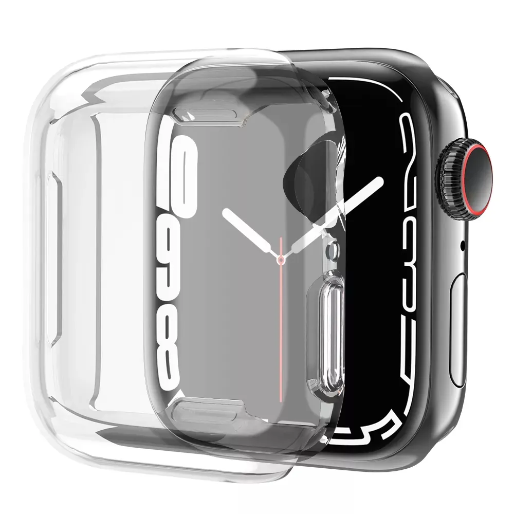 TPU Full Cover 0.3mm Soft Clear Ultra-Thin Protective Case for Apple Watch Series 1/2/3/4/5/6/7/SE, 38/42/40/44/41/45mm