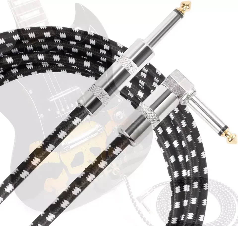 Custom 6.35 mono male-to-male electric guitar bass noise reduction cable large two-core professional audio cable factory price