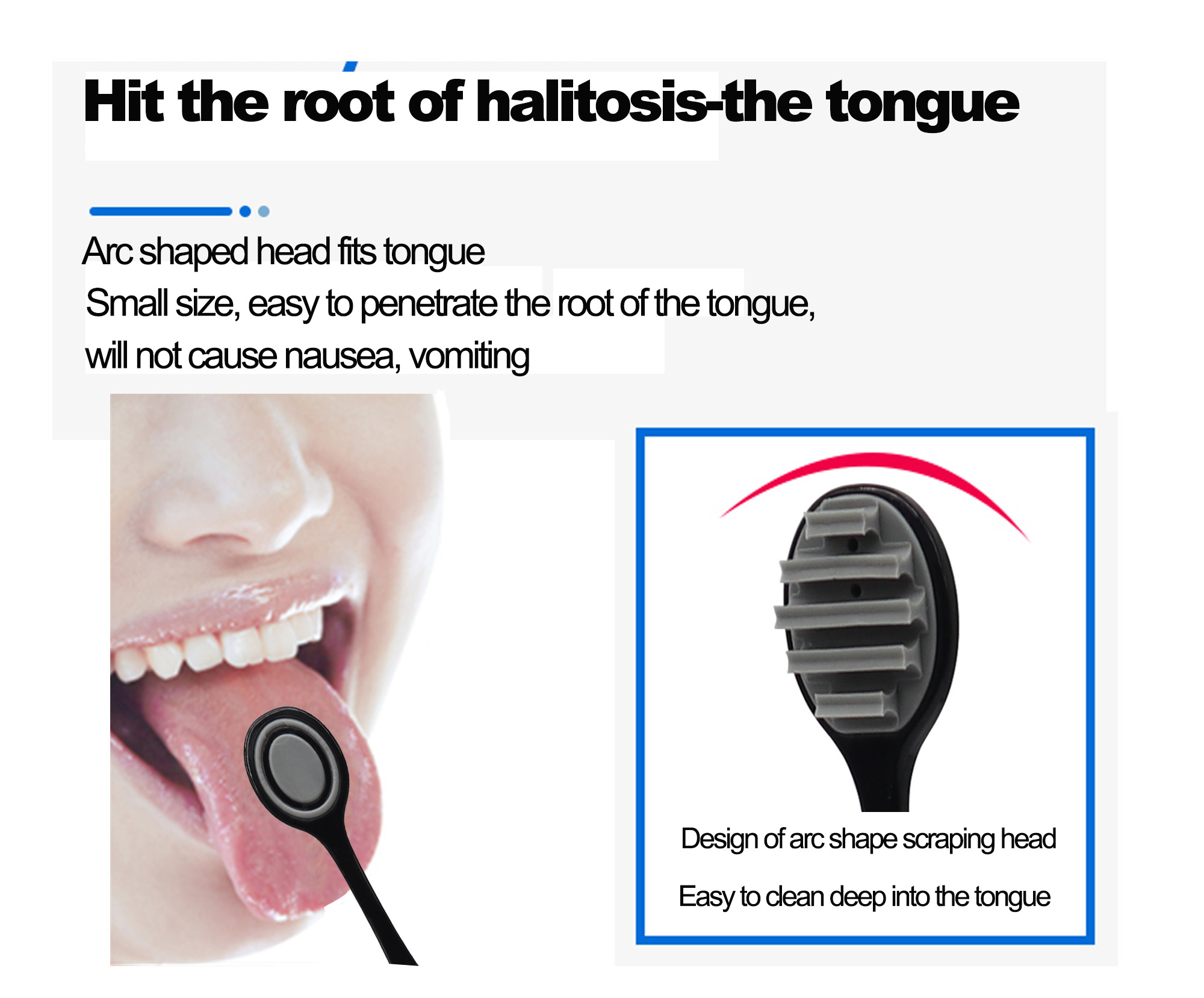 Ergonomic bamboo charcoal dental tongue cleaner wholesale private label disposable tongue scraper