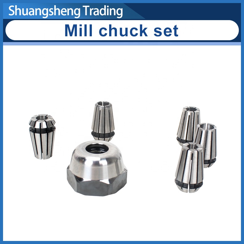 Mill chuck set E11 M14*1.0 chuck dia.1 2 3 4 5 6mm S/N:20101