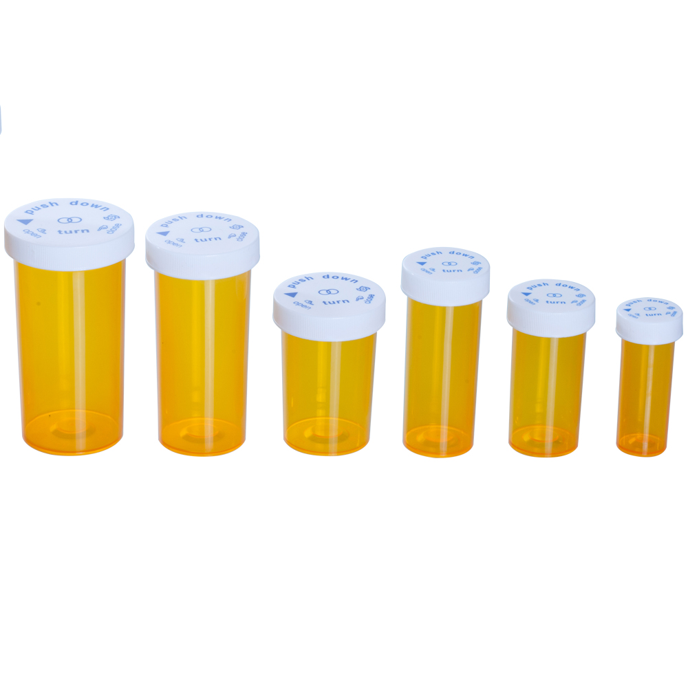 Custom size 50ml 30 ml 25ml 20ml 15ml 10ml 5 ml pill rx plastic childproof vial