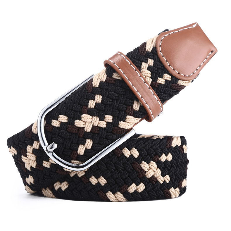 No punching loose woven belt elastic belt Korean version of the all-match student belt