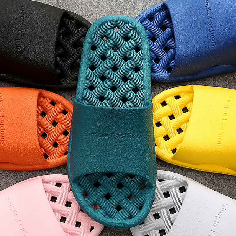 Free Sample Home Quick Dry Hollow Massage Slipper Solid Color Indoor Comfortable Soft Summer Bathroom Slippers