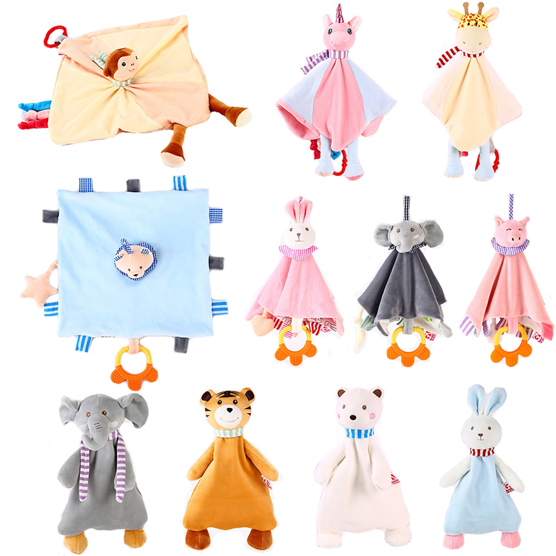Baby Comforter Plush Blanket Sleeping Comforter Animal Teether Toy for Newborn Baby