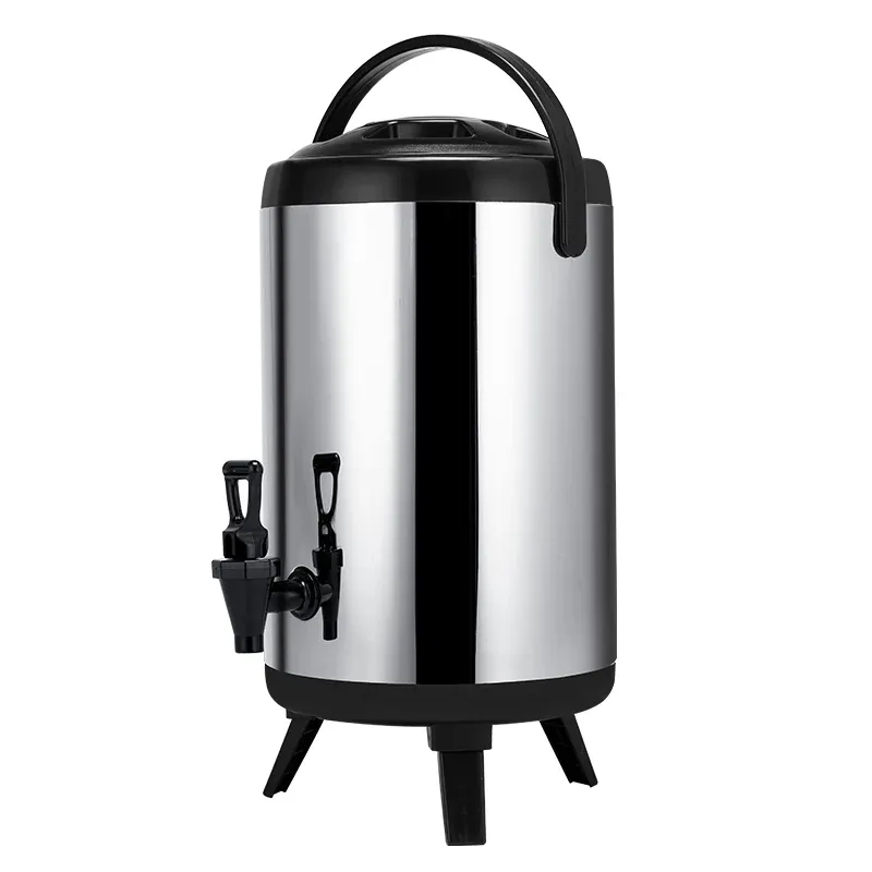 Stainless Steel Insulated Barrel Bucket Commercial Heat Preservation Bucket Thermos Metal Double Wall Flask Milk Tea Barrel