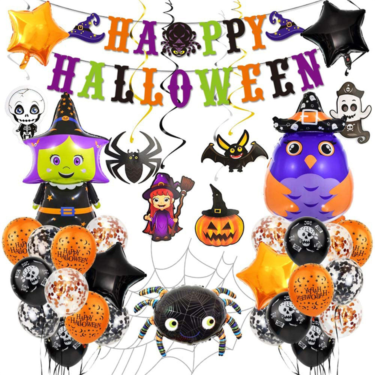 Ghost Pumpkin Banner Bunting Theme Paper Happy Halloween Party Decoration Customizable Halloween Decoration
